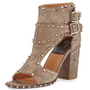 LAURENCE DACADE Deric Studded Leather Block-Heel Sandal